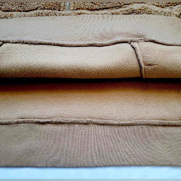 JoyLab Women's Sherpa Fleece Teddy Jacket Half Zip Pullover Camel Kangaroo Large - Picture 10 of 16
